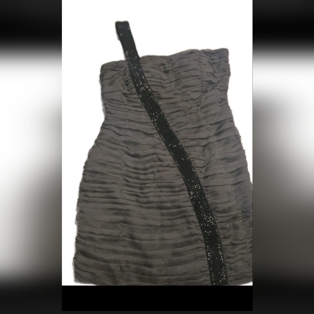 Ark & Co Gray Strapless Dress with Black Sequin Detail
